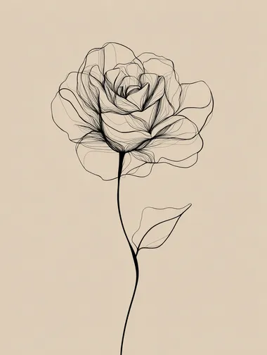 Minimalist Single Line Art Rose Minimalist Single Line Art Rose