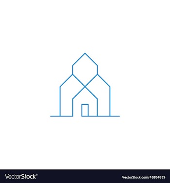 minimalist skyscraper city building line art logo