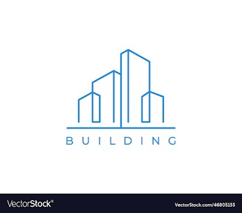 minimalist skyscraper city building line art logo
