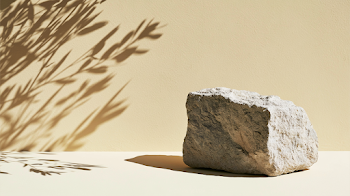 Minimalist Still Life of Limestone Rock