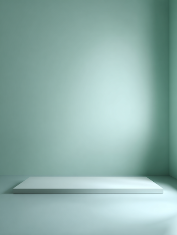 Minimalist Studio Setup with Soft Pastel Green Wall