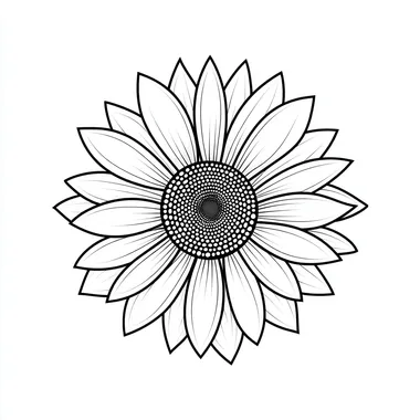 Minimalist Sunflower Coloring Page for Kids