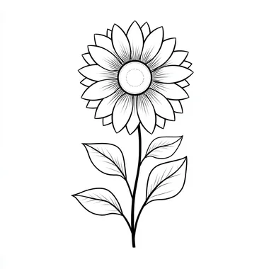 Minimalist Sunflower Coloring Page for Kids