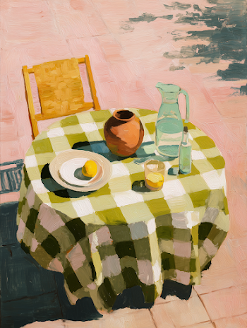 Minimalist Table Setting in Soft Light