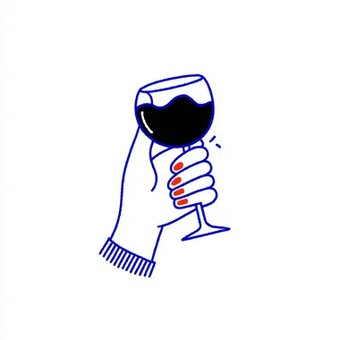 Minimalist Vector Logo of Hand Holding a Glass of Wine Minimalist Vector Logo of Hand Holding a Glass of Wine