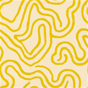 Minimalist Wavy Contour Pattern in Mustard Yellow