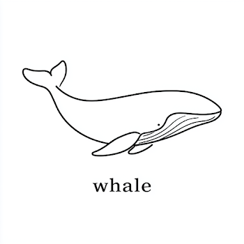 Minimalist Whale Line Art Illustration