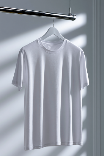 Minimalist White T-Shirt Display
