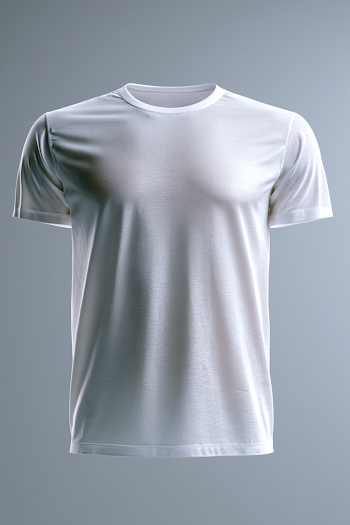 Minimalist White T-Shirt on Gray Background