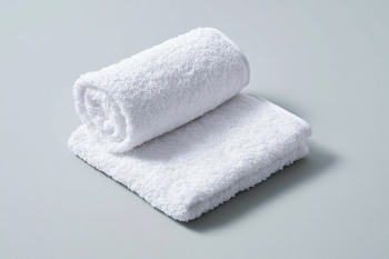 Minimalist White Terry Cloth Hand Towel