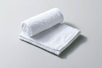 Minimalist White Terry Cloth Hand Towel