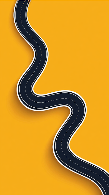 Minimalist Winding Road Illustration