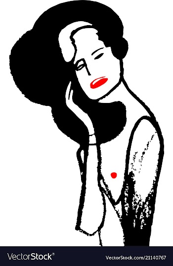 Minimalist woman portrait topless vector image