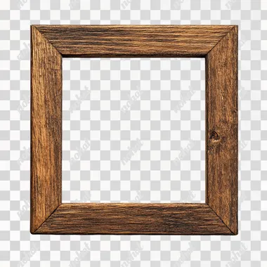 Minimalist Wooden Frame on White Background