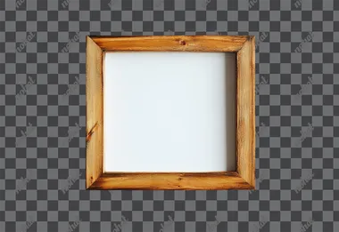 Minimalist Wooden Frame on White Canvas