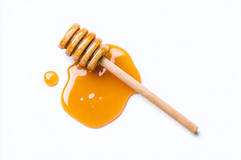 Minimalist Wooden Honey Dipper with Golden Honey