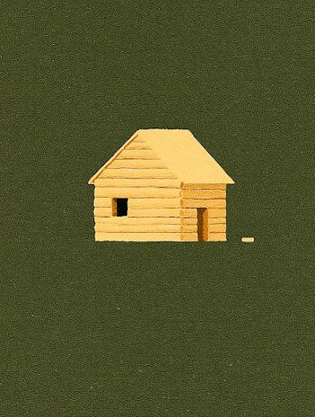 Minimalist Wooden Log House