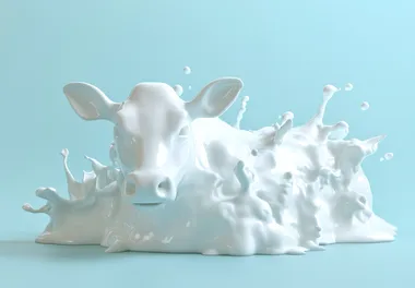 Minimalistic 3D Cow Made of Milk Minimalistic 3D Cow Made of Milk