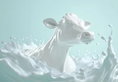 Minimalistic 3D Milk Cow with Splash Minimalistic 3D Milk Cow with Splash