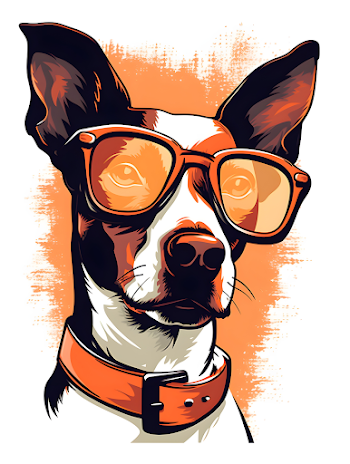 minimalistic cartoon version of a dog
