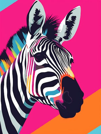 minimalistic cartoon version of the zebra