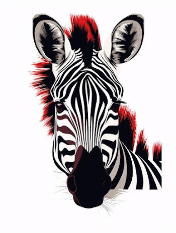 minimalistic cartoon version of the zebra