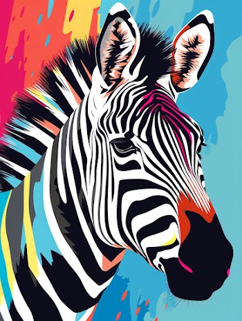 minimalistic cartoon version of the zebra