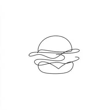 Minimalistic Cheeseburger Line Art Minimalistic Cheeseburger Line Art