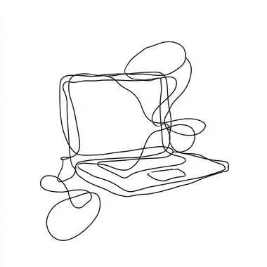 Minimalistic Continuous Line Drawing of a Computer Minimalistic Continuous Line Drawing of a Computer