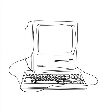 Minimalistic Continuous Line Drawing of a Computer Minimalistic Continuous Line Drawing of a Computer