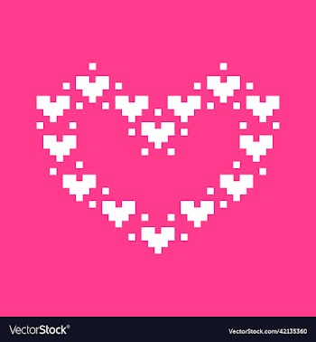 minimalistic cute white heart shape made of hearts