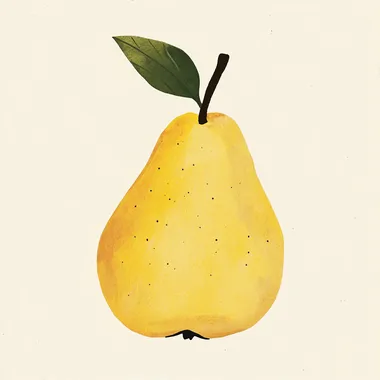 Minimalistic Illustrated Pear Art Print Minimalistic Illustrated Pear Art Print