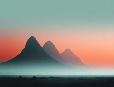 Minimalistic Mountain Range on Gradient Background Minimalistic Mountain Range on Gradient Background