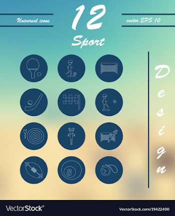 Minimalistic thin line sports sharp icons vector image