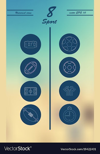 Minimalistic thin line sports sharp icons vector image