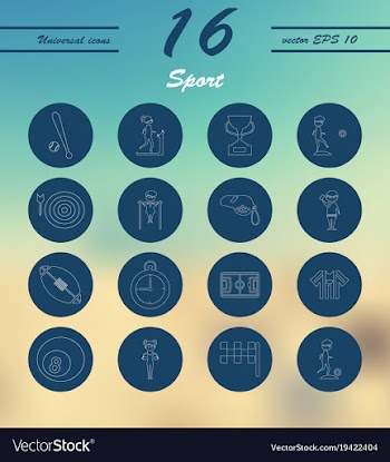 Minimalistic thin line sports sharp icons vector image