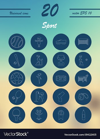 Minimalistic thin line sports sharp icons vector image