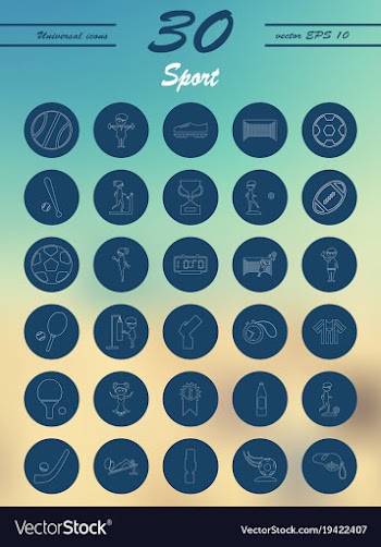 Minimalistic thin line sports sharp icons vector image