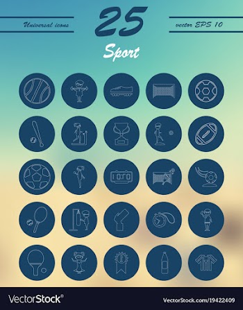 Minimalistic thin line sports sharp icons vector image