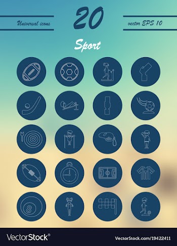 Minimalistic thin line sports sharp icons vector image