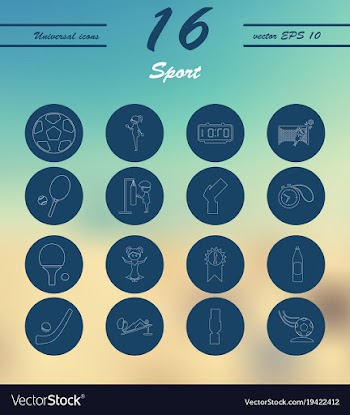 Minimalistic thin line sports sharp icons vector image