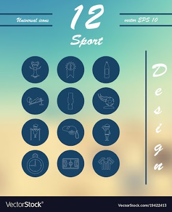 Minimalistic thin line sports sharp icons vector image