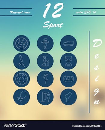 Minimalistic thin line sports sharp icons vector image