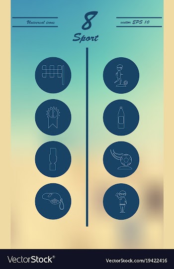 Minimalistic thin line sports sharp icons vector image
