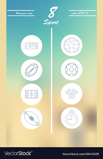 Minimalistic thin line sports sharp icons vector image