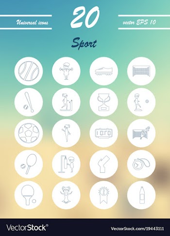 Minimalistic thin line sports sharp icons vector image