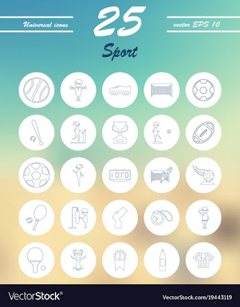 Minimalistic thin line sports sharp icons vector image