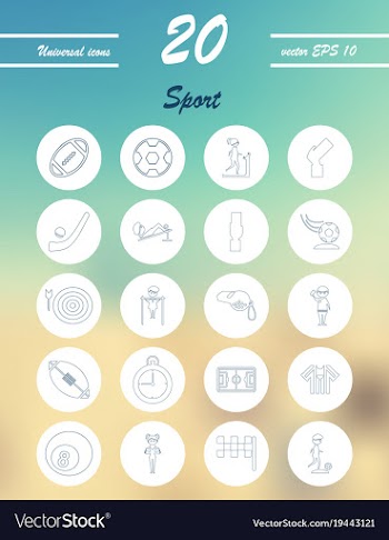 Minimalistic thin line sports sharp icons vector image