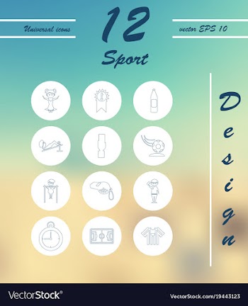 Minimalistic thin line sports sharp icons vector image
