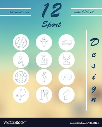 Minimalistic thin line sports sharp icons vector image